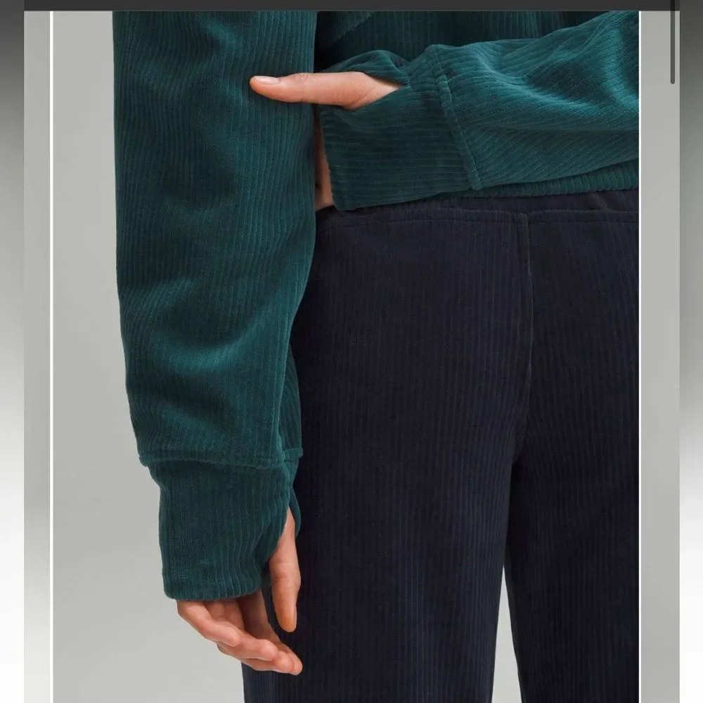 NWT New LULULEMON Scuba Oversized Hoodie Velvet Cord Sweatshirt Storm Teal XS S